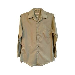 VAN HEUSEN, MENS, FITTED, LONG SLEEVE SHIRT. GREY COLOR. SIZE 15 1/2-32/33